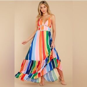 Multicolor Striped Maxi Dress
